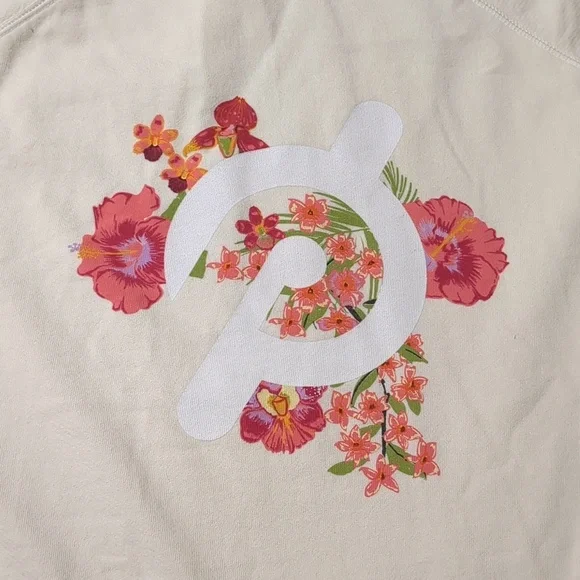 Peloton Floral oversized Everyday cream Crewneck sweater size Medium - Picture 6 of 9